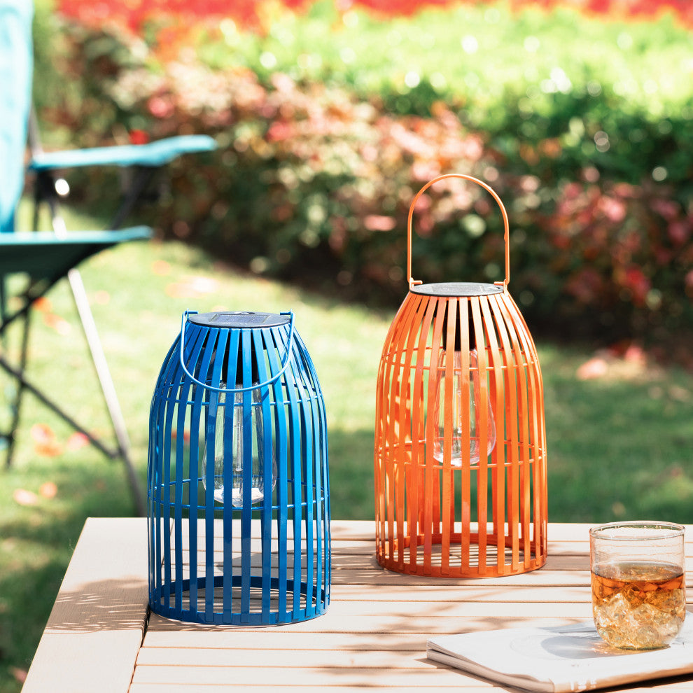 Metal Woven Solar Powered Hanging Lantern, 2-Piece Set