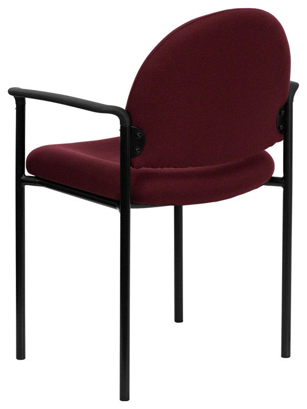 Stackable Steel Side Chair With Arms, Burgundy, 23.75"x23.50"x33.25"