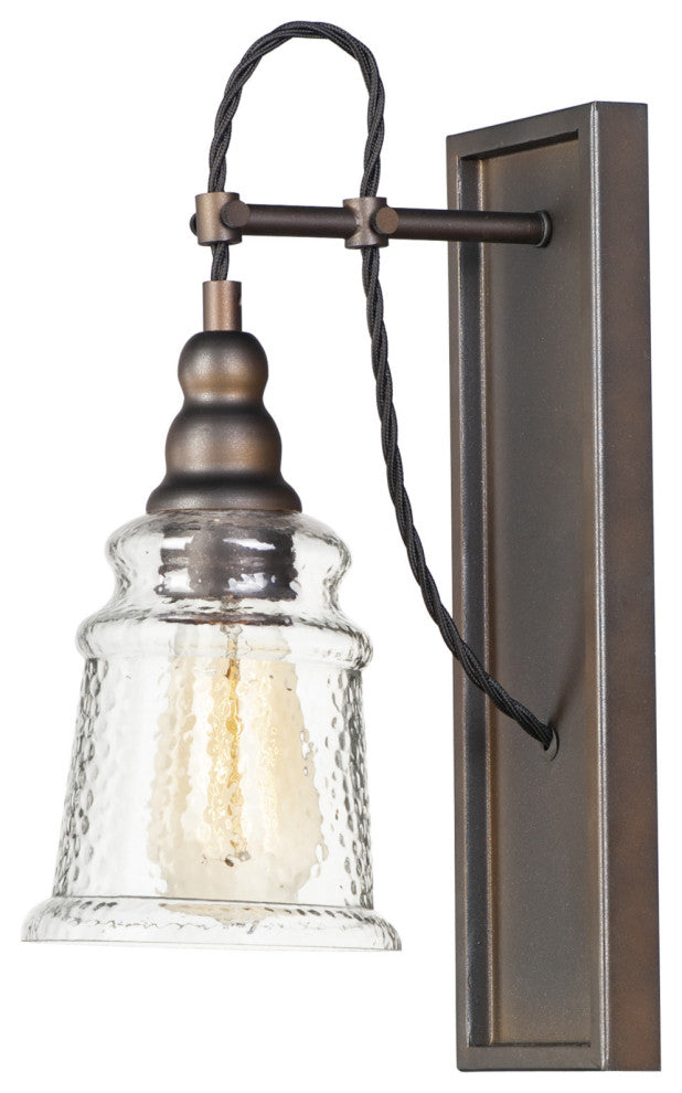 Maxim 21572 Revival 1 Light 14" Tall Wall Sconce - Oil Rubbed Bronze / Hammer