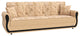 Modern Sleeper Sofa, Chenille Seat With Floral Pattern & Round Arms, Beige