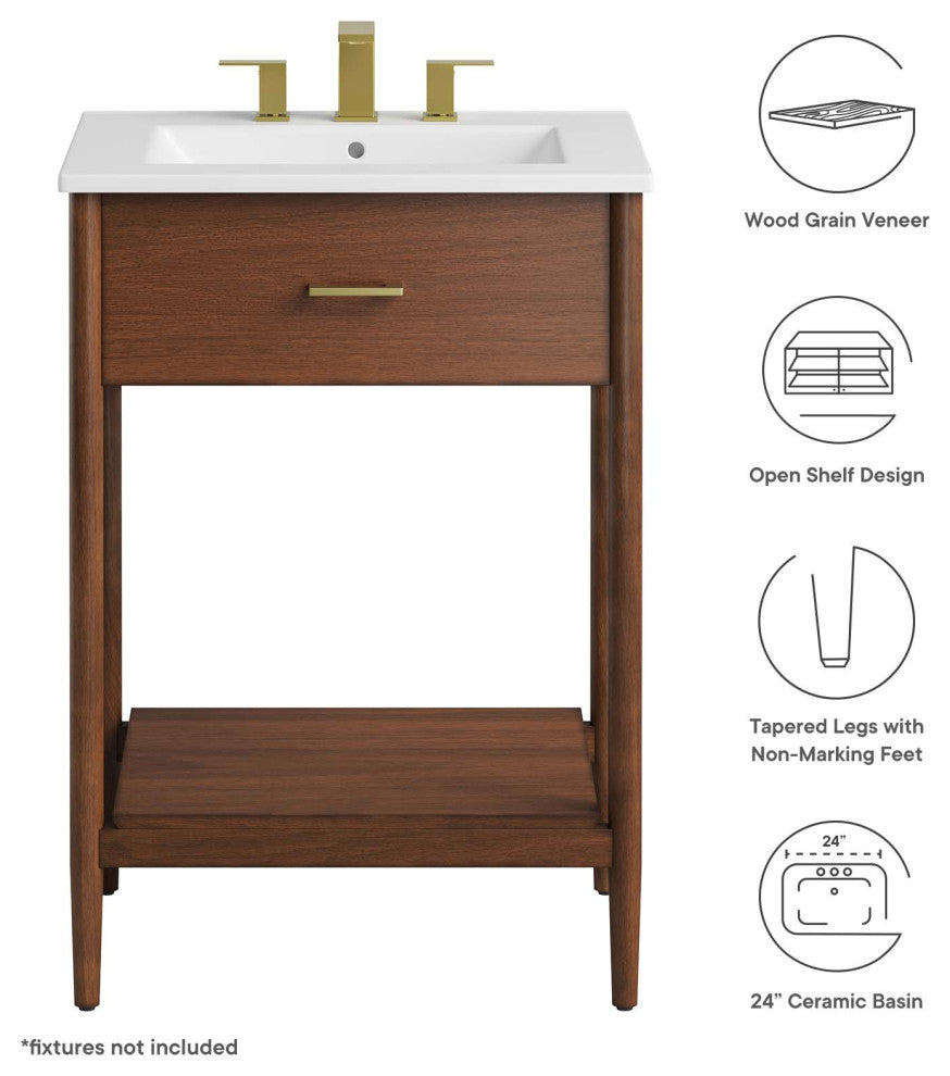 Zaire 24" Bathroom Vanity - Walnut White