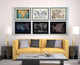 Asia Vintage Vivid Sepia Map Print On Canvas With Black Custom Frame, 28" X 37"