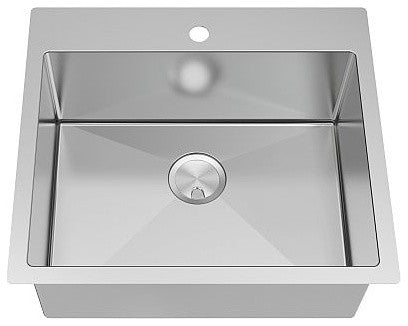 Transolid Diamond 16 Gauge Single Dual Mount Stainless Steel Sink