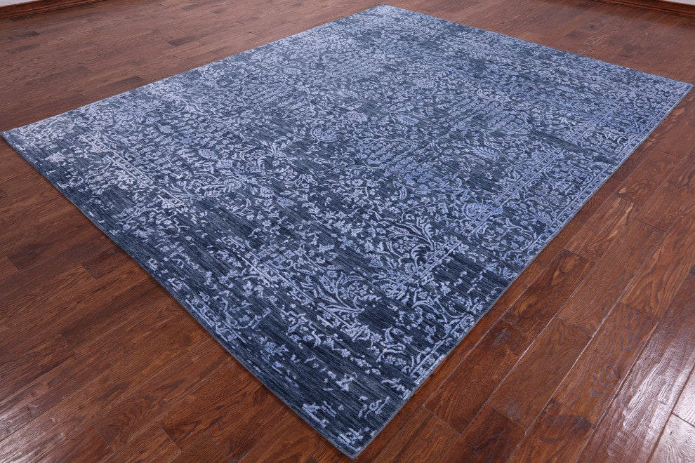 Hand Knotted Wool and Silk Persian Rug 7' 11" X 10' 0" Q6298