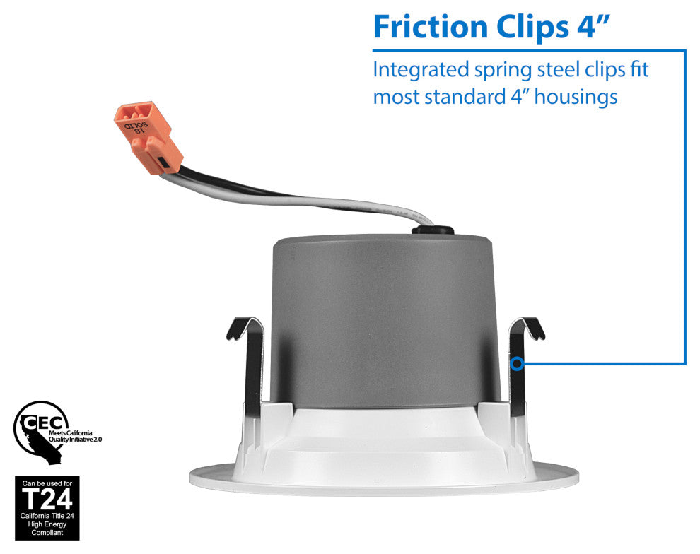 DCR4 LED Recessed Downlight Retrofit Light Fixture, Aged Copper, Smooth, 3000k