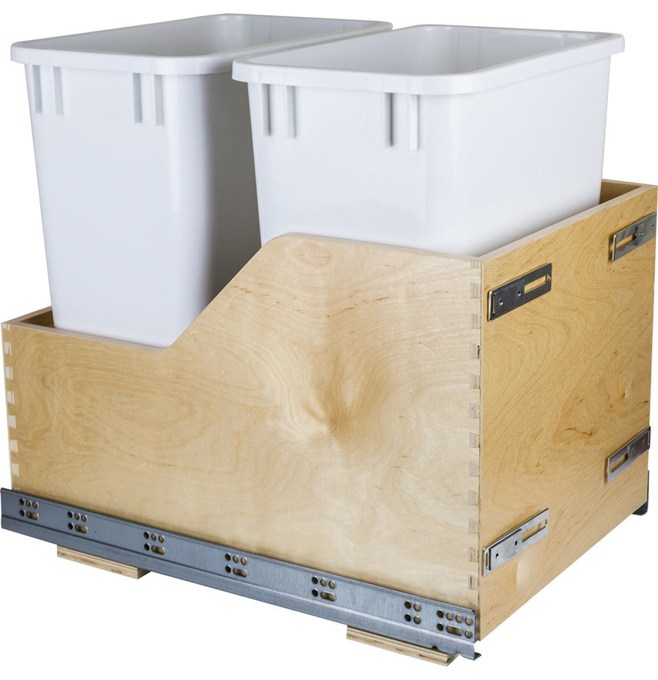Preassembled 35-Quart Double Pullout Waste Container System