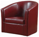 Leatherette Upholstered Accent Swivel Chair, Red