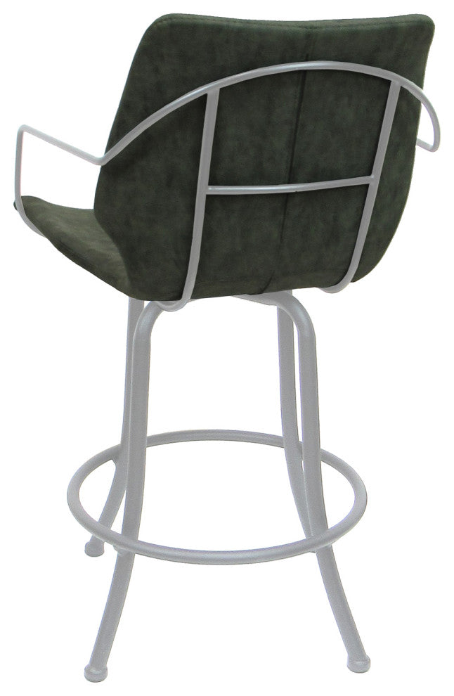 Swivel Metal Counter 26" 30" or 34" Bar Stool - Asheville, Green - White, 26"