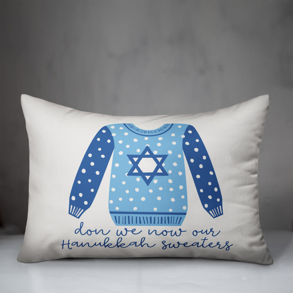 Hanukkah Sweater 14"x20" Throw Pillow Cover
