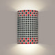 Checkers Wall Sconce Red And White, Red and Black