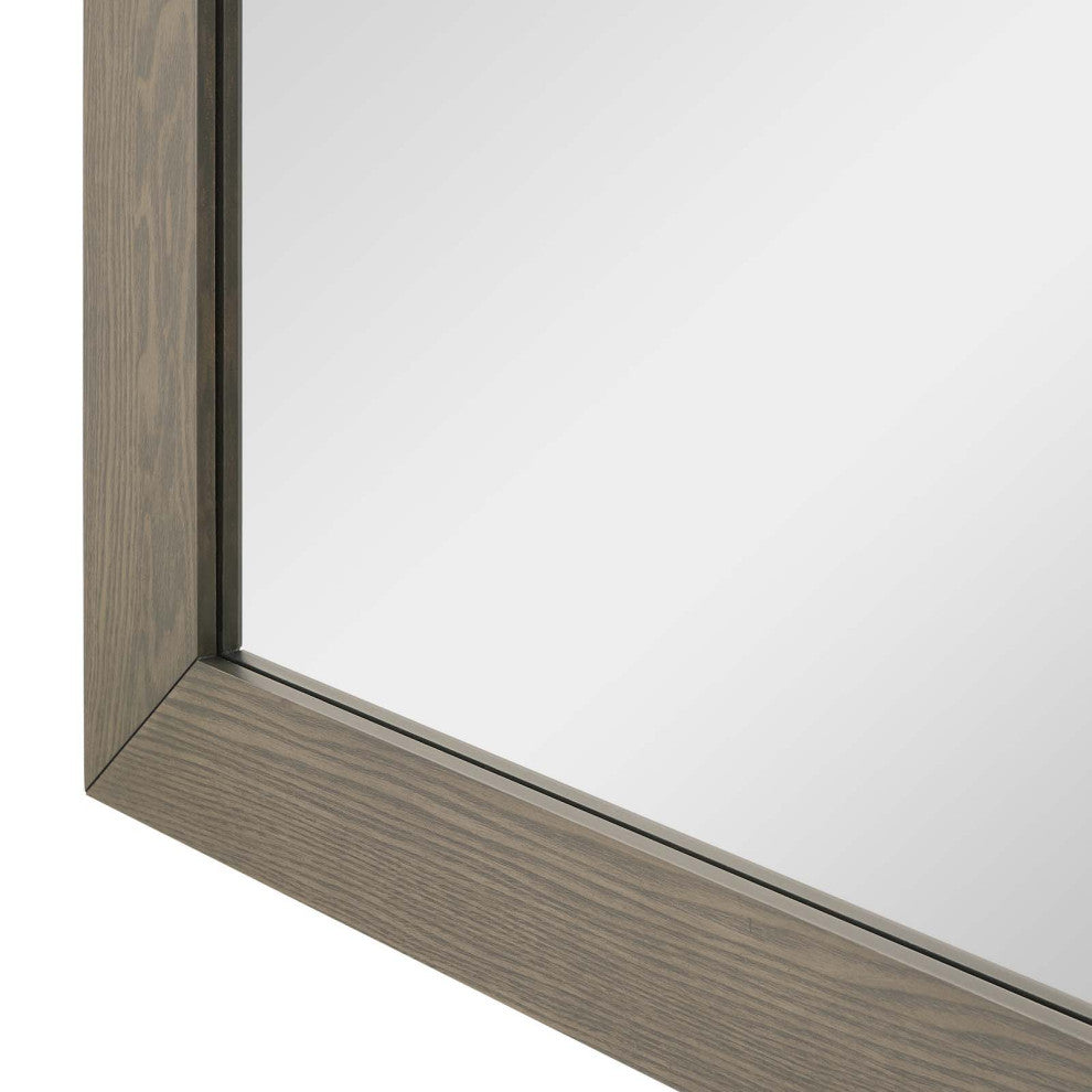 Frame Wall Mirror, Brown Oak, Wood, Modern, Mid Century Living Guest Suite