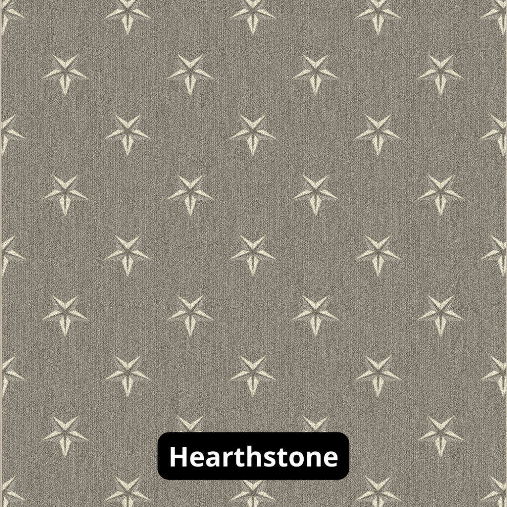 Star Pattern 3/8 Thick Indoor Area Rug Carpet, Hearthstone, 12x12