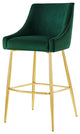 Bar Stool Chair Barstool, Green, Velvet, Modern, Mid Century Bistro Dining