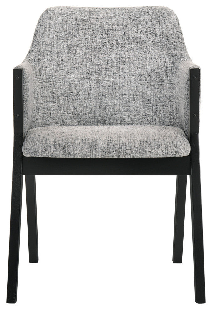 Arcadia and Renzo Round and Wood 5-Piece Dining Set, Gray and Black, 48"