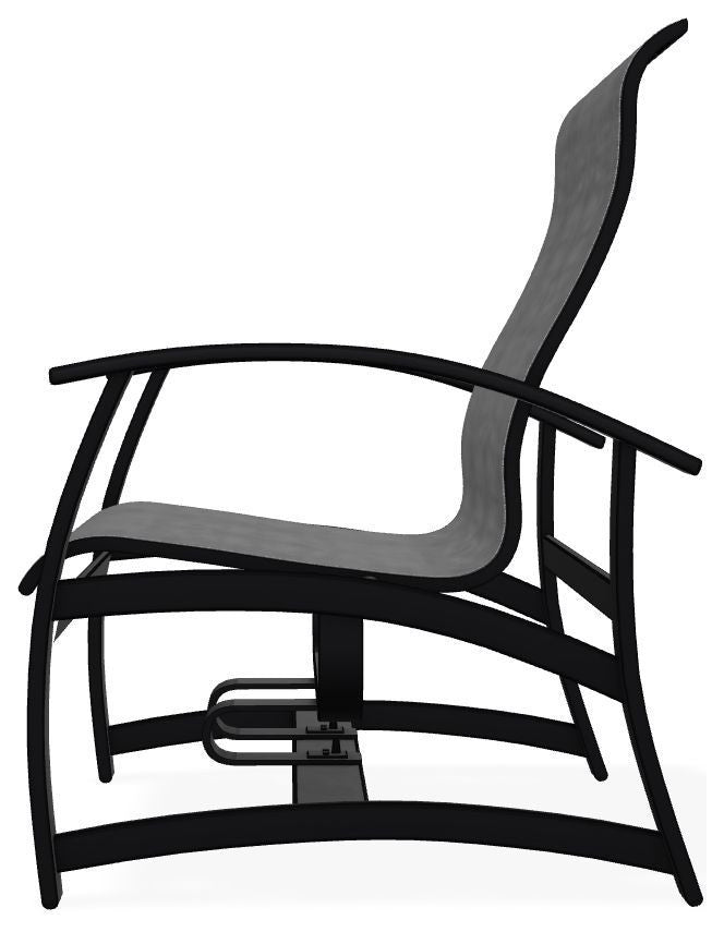 Belle Isle Sling Outdoor Hidden Motion Lounge Chair, Collect Charcoal/Black