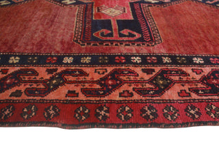 Fine Vintage Distressed Beresfor Burgundy/Navy Runner, 4'4x12'8
