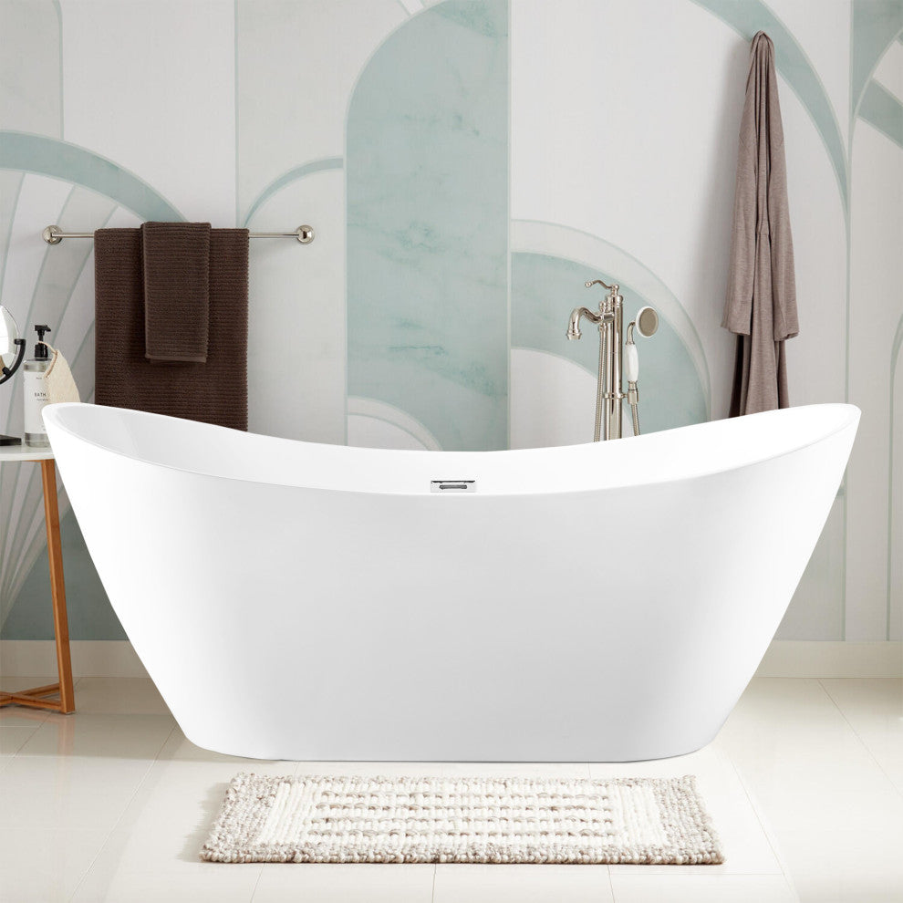 Vanity Art 71" Freestanding Acrylic Soaking Bathtub