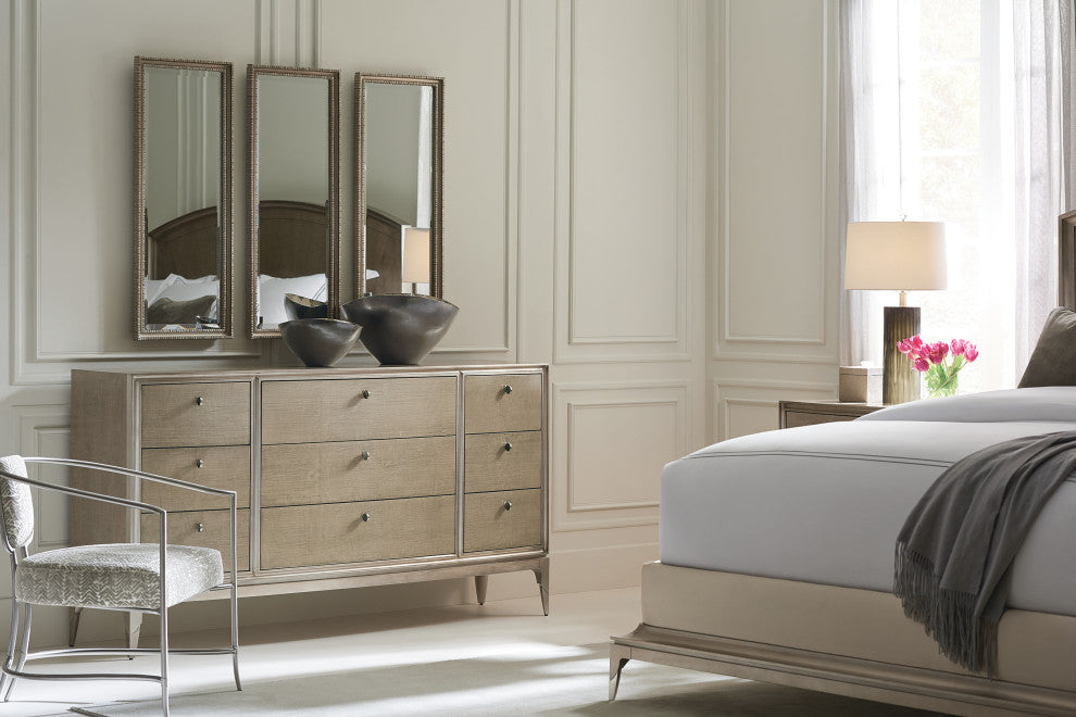 Made To Shine 9-Drawer Dresser With Silver Leaf Accents
