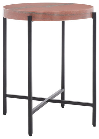 Safavieh Azula Stone Top Accent Table, Burnt Orange/Black