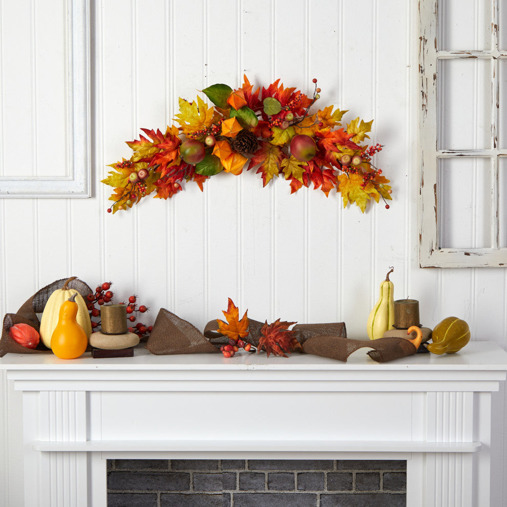 Nearly Natural W1233 38 Autumn Maple Leaf Berry Artificial Swag