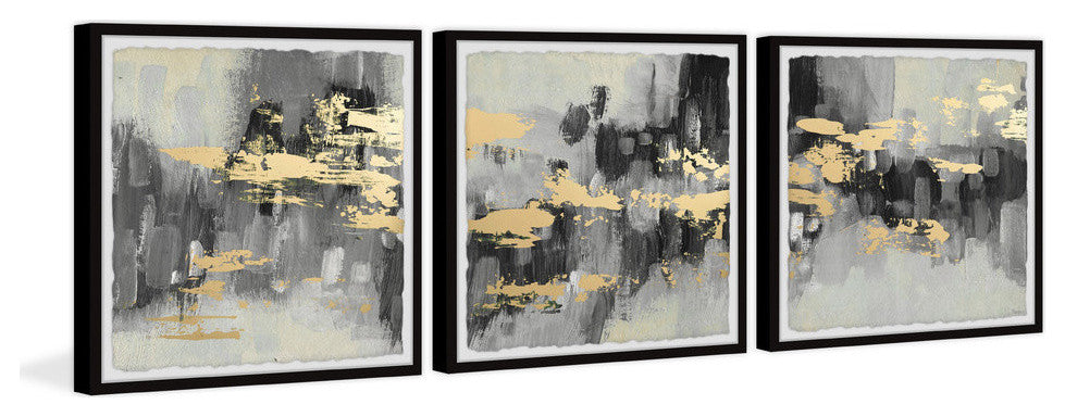Golden Dusk Triptych, 54"x18"