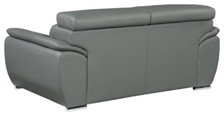 Nestore Premium Genuine Leather Match Loveseat Gray