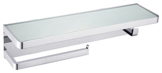 Bagno Bianca Glass Shelf, Towel Bar, Robe Hook, Chrome