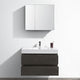 Valencia 36" Gray Oak Wall Hung Bathroom Vanity Set, Cabinet, Faucet, FFT9131CH