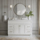 ARIEL Hamlet 55" Bath Vanity in White White With Quartz Vanity Top