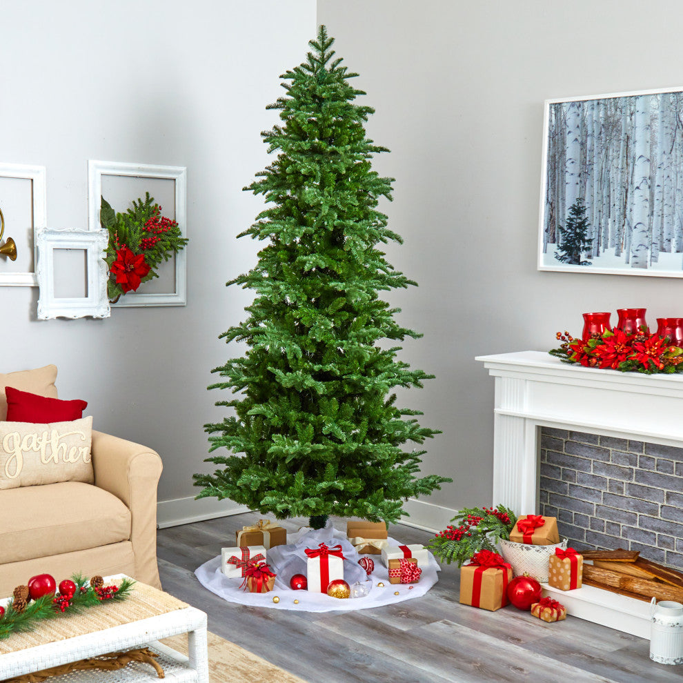 8' South Carolina Fir Faux Xmas Tree W/650 Clear Lights & 2598 Bendable Branches