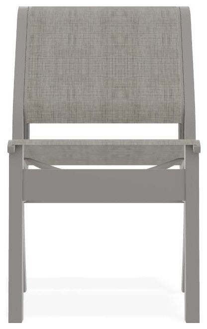 Leeward Sling Stackable Outdoor Dining Chair, Smoke/Warm Gray