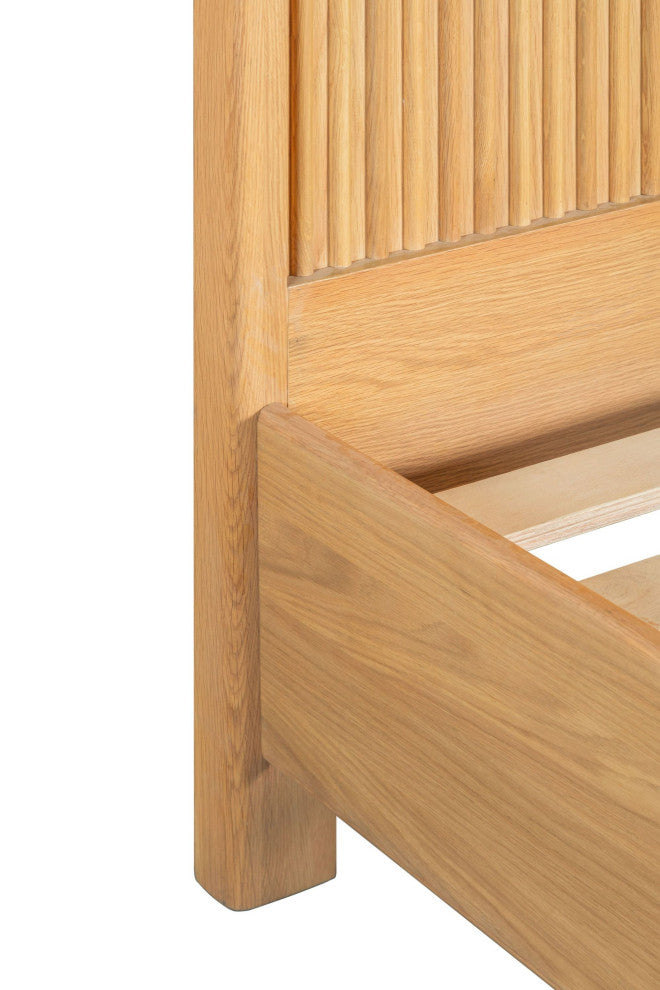 Modrest Winters Modern Natural Oak Bed, Queen
