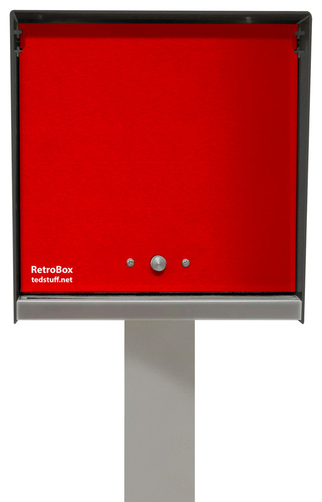The RetroBox with Locking doors. Modern Pole Mounted Mailbox, Pole not included.
