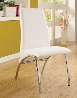 Leatherette Upholstered Side Chair, Set of 2, White