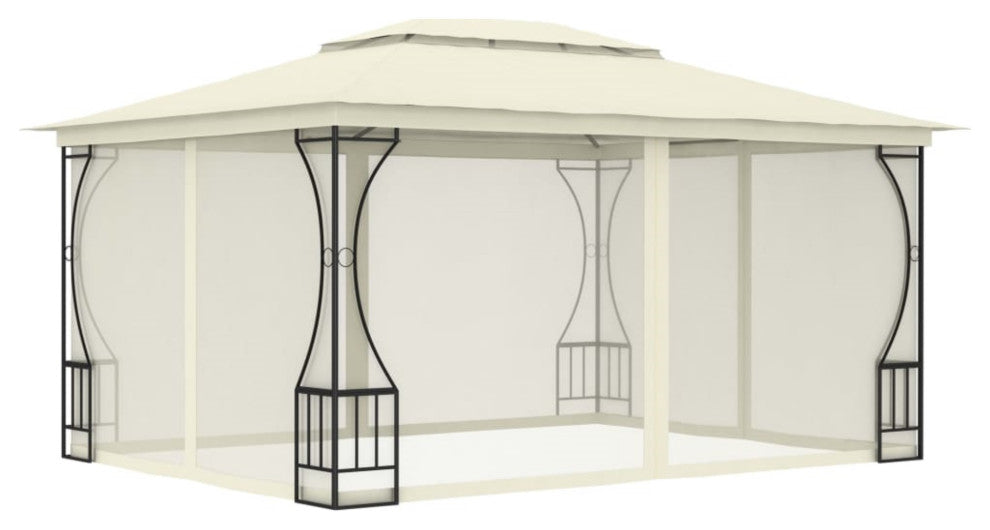 vidaXL Gazebo with Nets 9.8'x13.1'x8.7' Cream