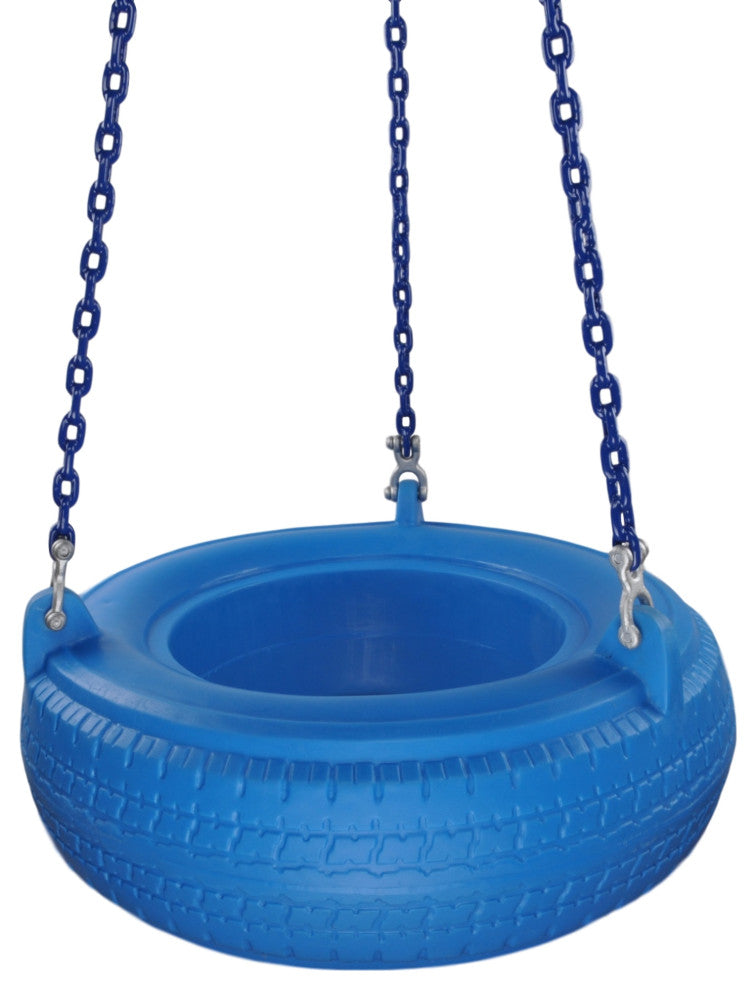 Plastic Tire Swing With Coated Chain, Blue
