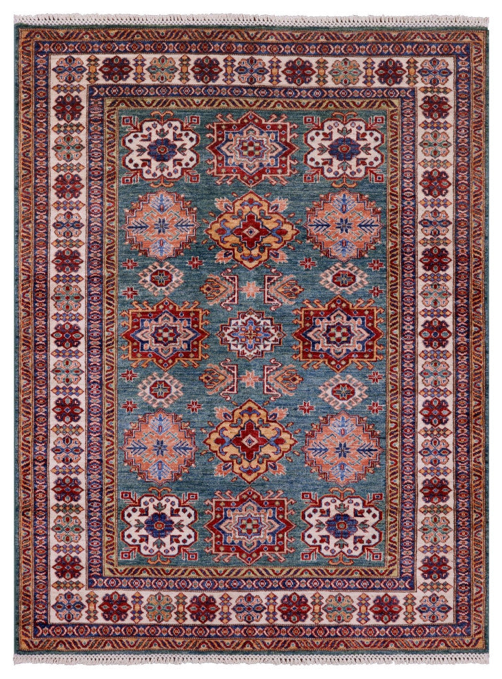 4' 11" X 6' 6" Super Kazak Hand Knotted Rug Q10356