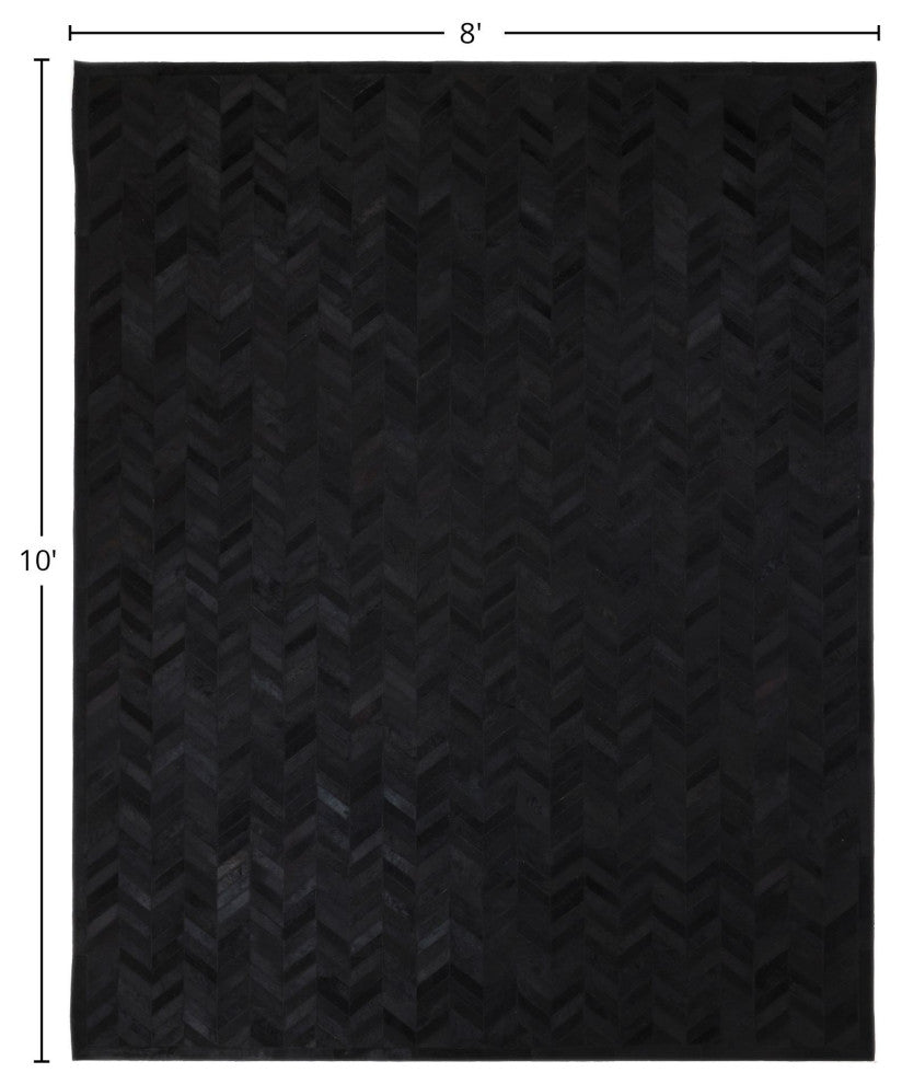 Meir Handmade Area Rug Black, 8' 0" X 10' 0"