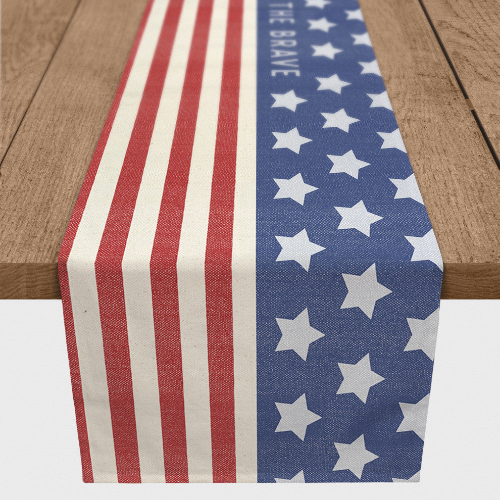 Land of the Free Home of the Brave 16x90 Cotton Twill Runner