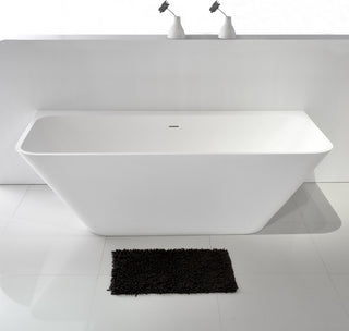 ADM Rectangular Freestanding Bathtub, Matte White, 70.8"