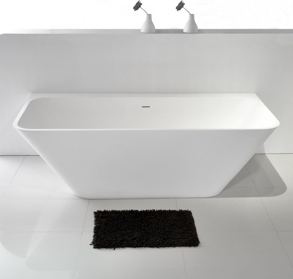 ADM Rectangular Freestanding Bathtub, Matte White, 70.8"