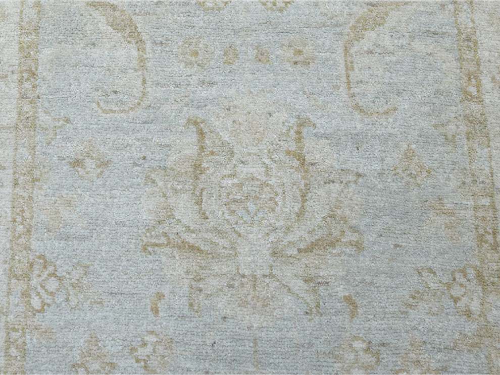 White Wash Peshawar Pure Wool Hand-Knotted Oriental XL Runner Rug, 2'8"x15'9"