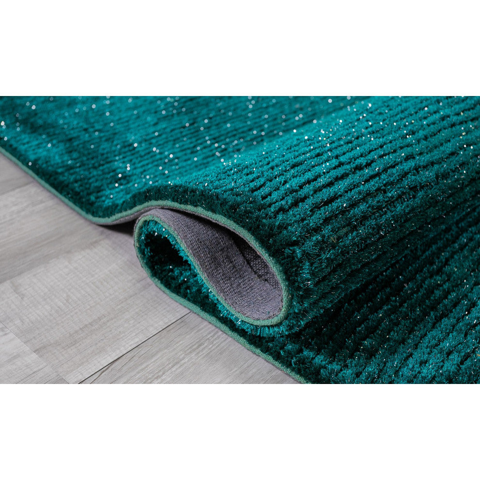 2" x 8" Teal Modern Shimmery Runner Rug