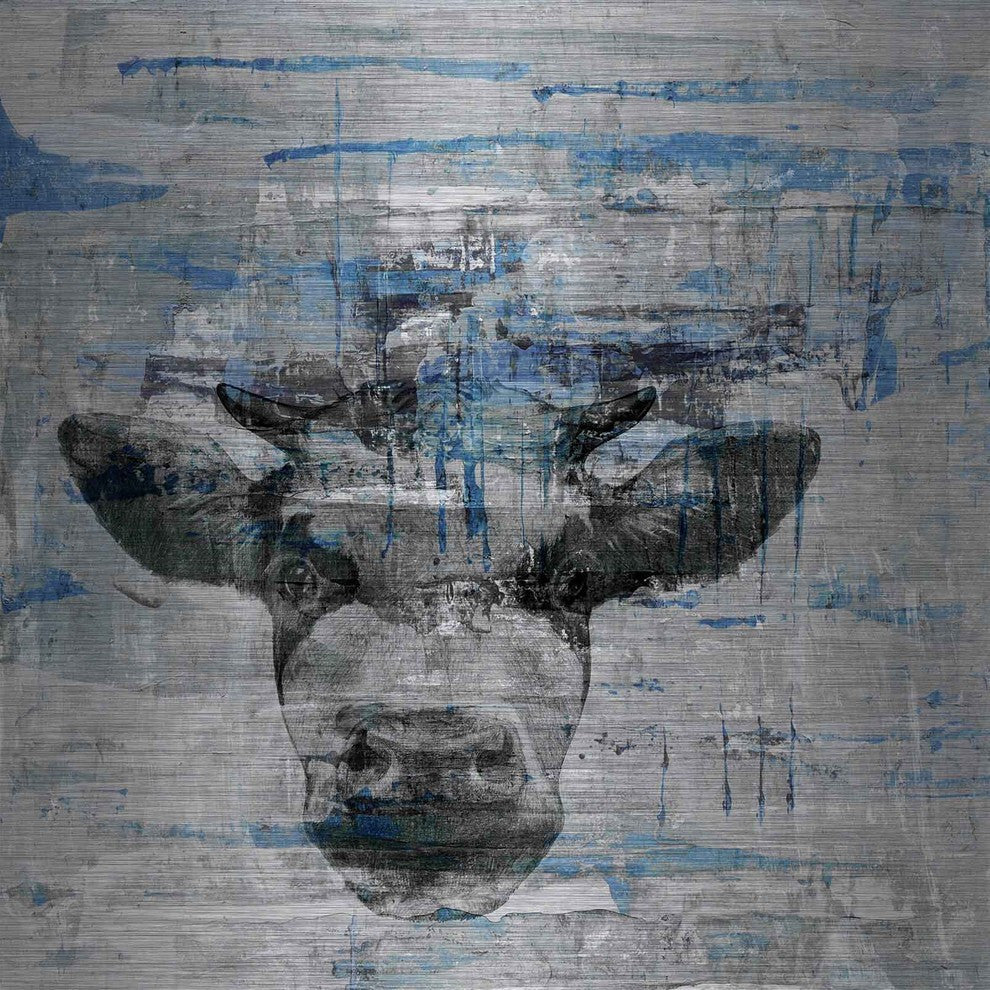 "Lingering Stare" Painting Print on Brushed Aluminum, 18"x18"