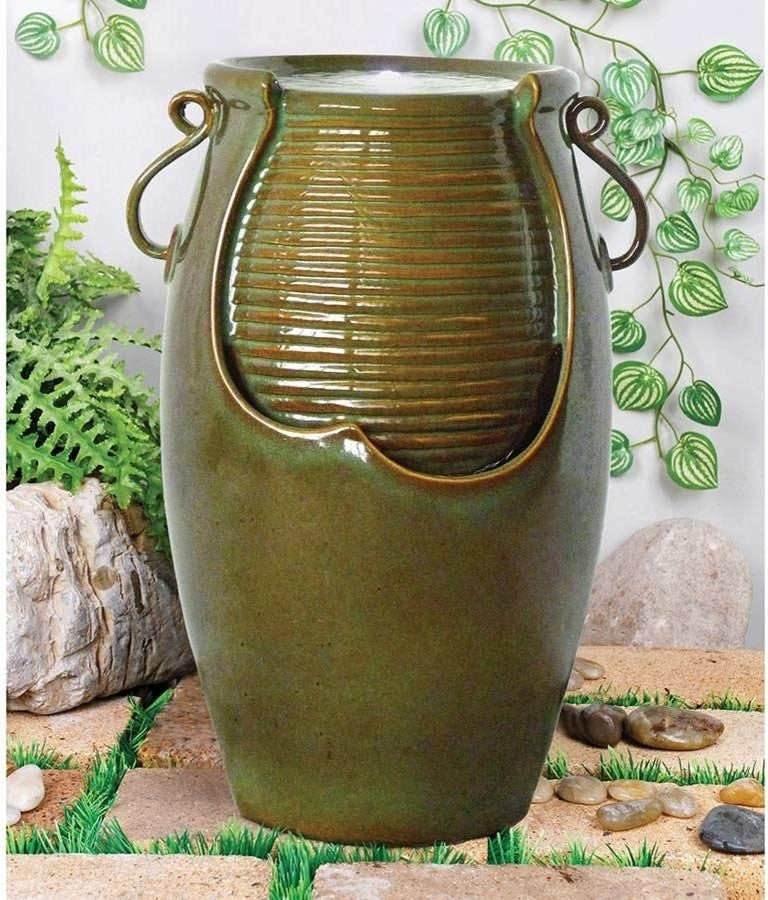 Ceramic Rippling Jar Fountain
