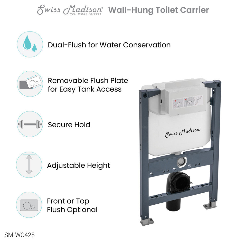 Fantame H Concealed Toilet Tank Carrier System for Top Flush