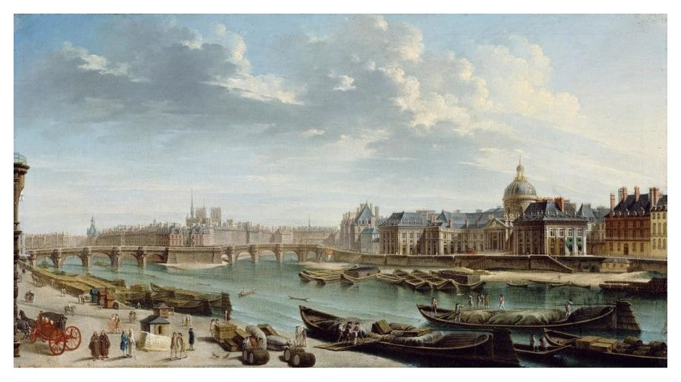 "A View of Paris with the Ile de la Cite" Paper Art, 42"x24"