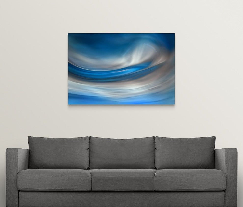 "Blue Feather" Wrapped Canvas Art Print, 48"x32"x1.5"