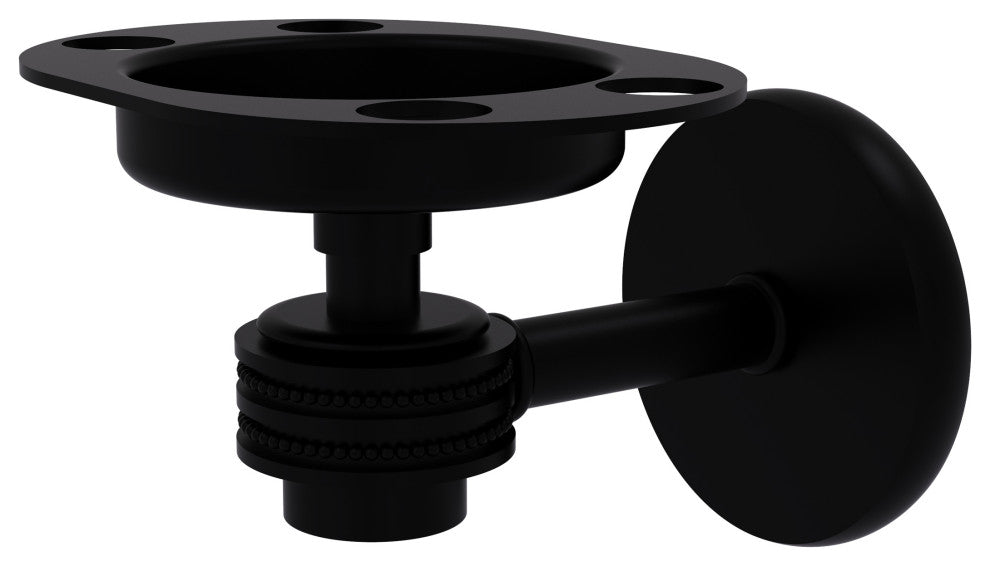 Satellite Orbit One Toothbrush Holder With Dotted Accents, Matte Black
