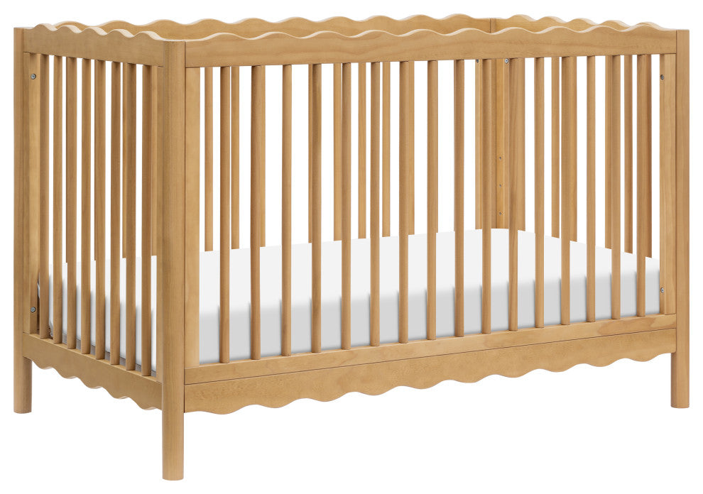 Swell 4-in-1 Convertible Crib With Toddler Bed Conversion Kit, Honey